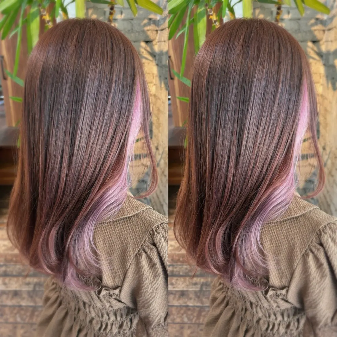 セミロング カラー 杉原 向日梨のヘアスタイル