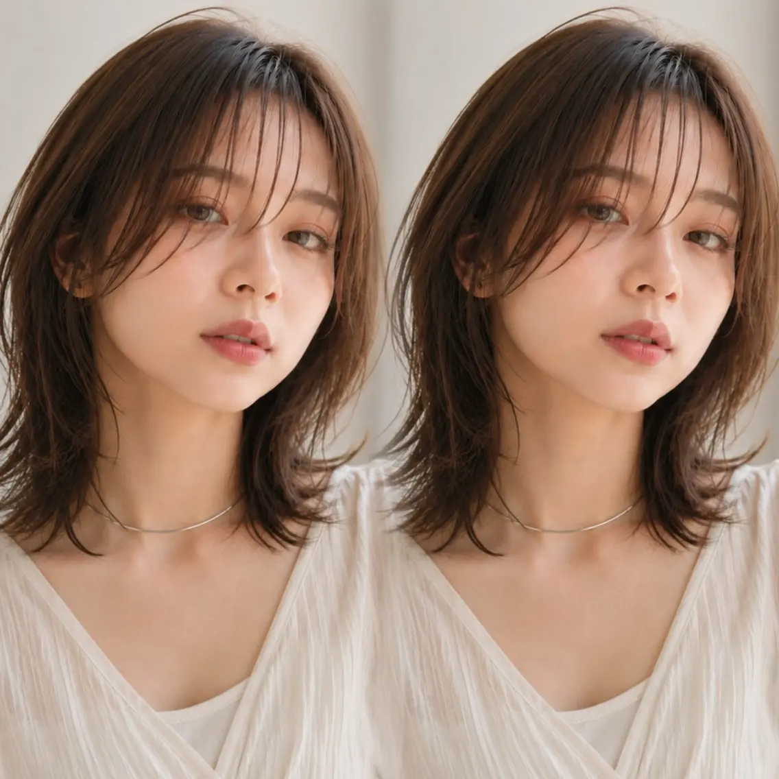 ミディアム カラー ヘアアレンジ カット ヘアカラー トリートメント 新宿 /髪質改善/ レイヤー/ヒュウガのヘアスタイル