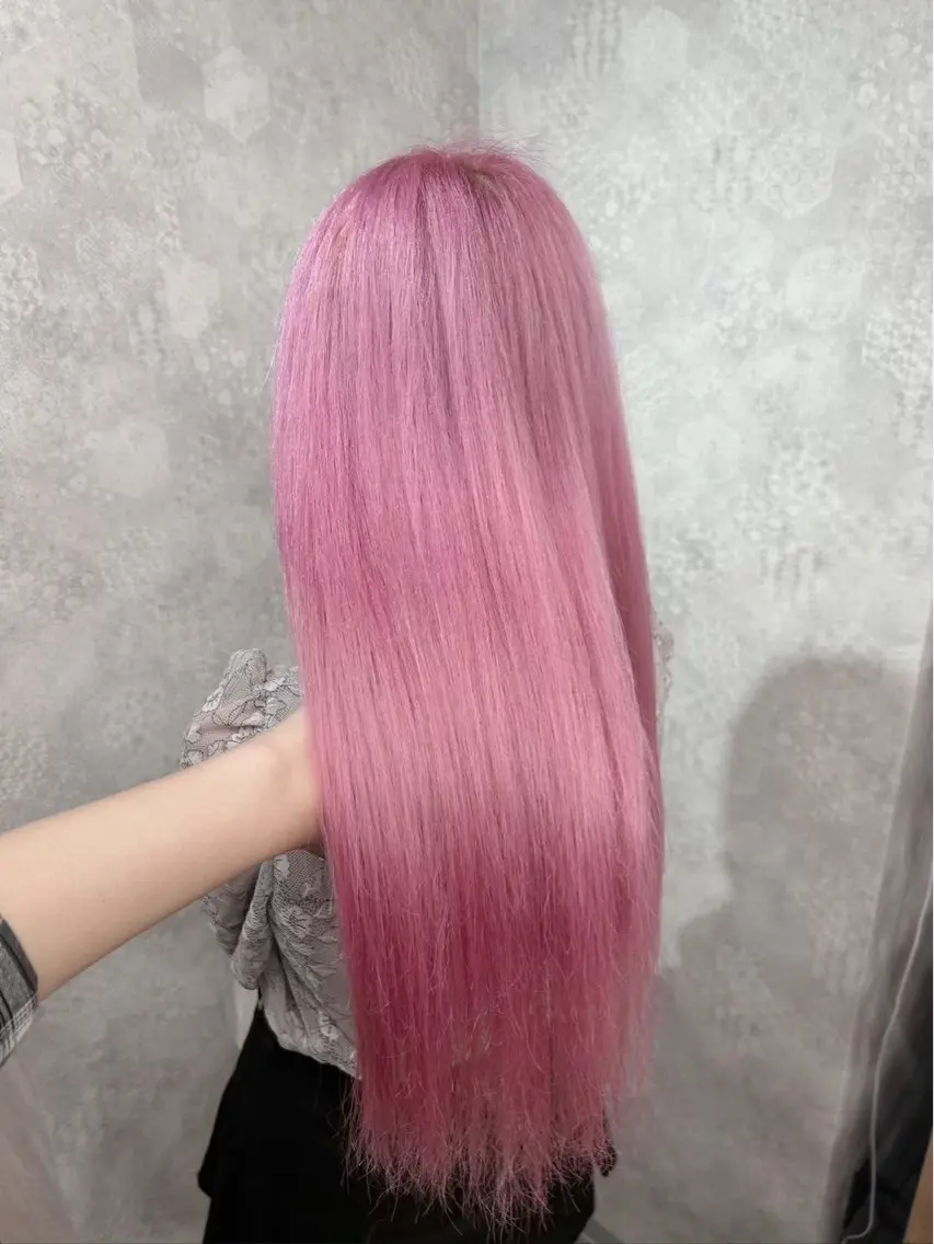 ロング カラー ヘアアレンジ メンズウルフ🐺♡ ブリーチ♡ヘアメ🎀のヘアスタイル