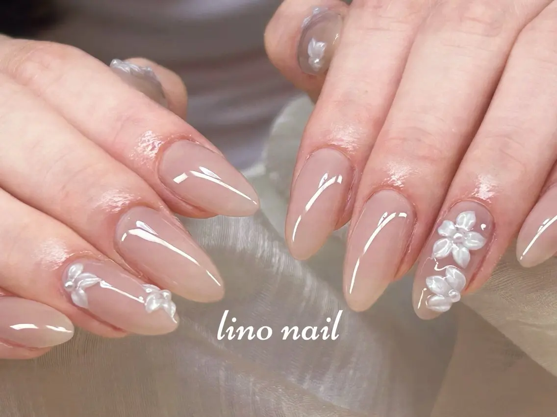 ネイル 長さ出し フットネイル 持ち込み ワンカラーネイル ワンホンネイル ハンドネイル Lino Nailのネイルデザイン