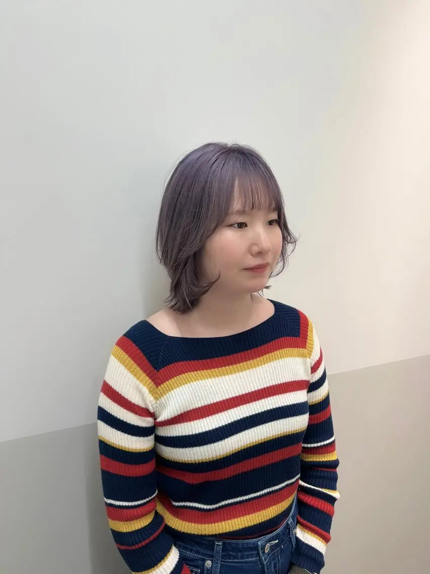ミディアム ヘアカラー 似合わせレイヤー/ 美髪縮毛矯正/ミナエのヘアスタイル