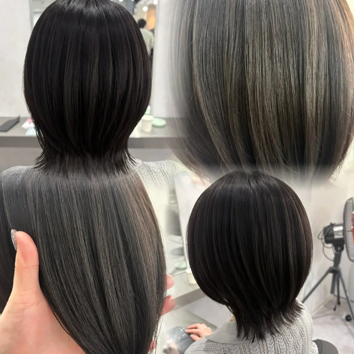 ミディアム カラー ヘアアレンジ 黒髪 透明感カラー 透明感カラー/顔周り カット🌸サクラ🌸のヘアスタイル