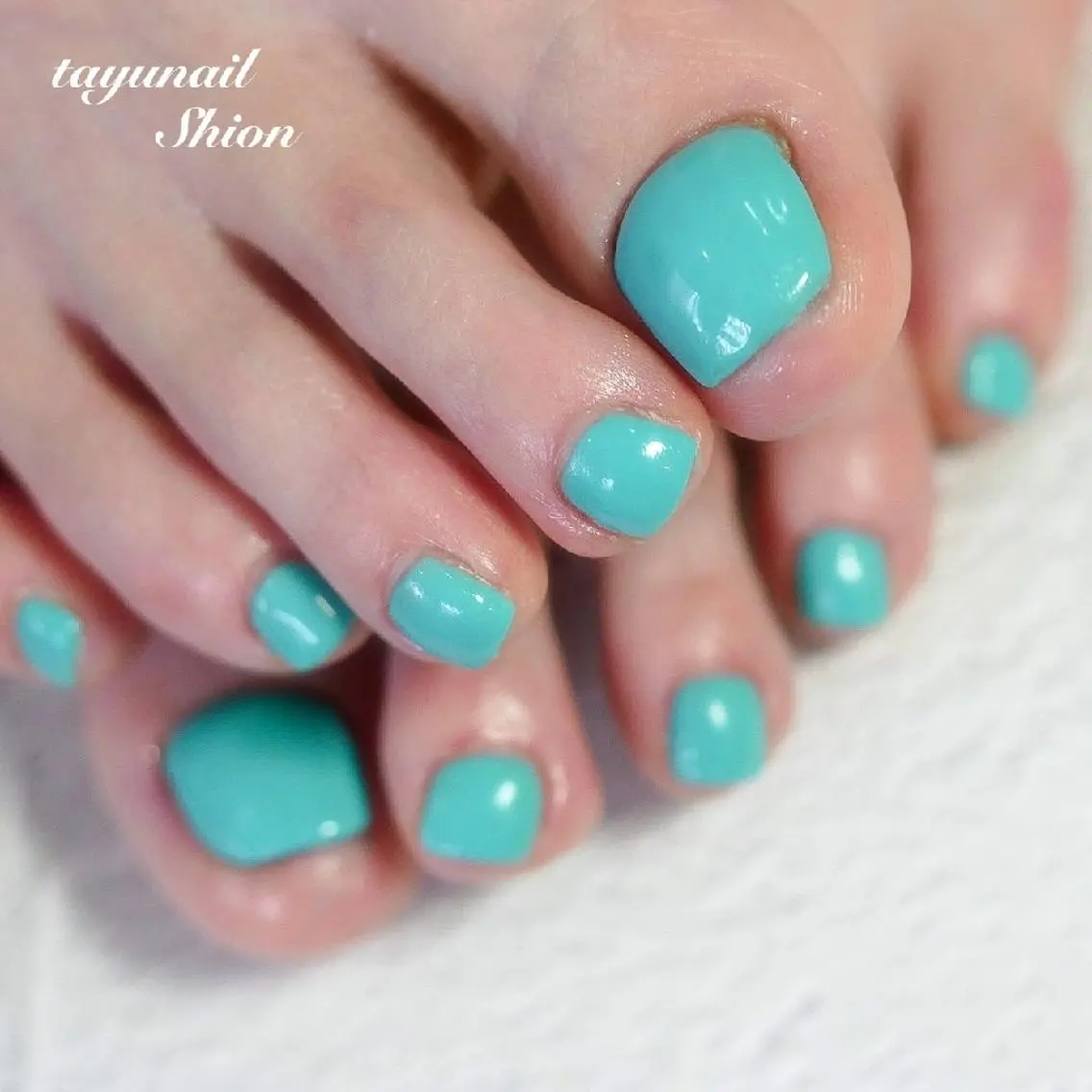 ネイル アートネイル ブルー フットネイル ジェルネイル グリーン ネイルサロン 【たゆnail】のネイルデザイン