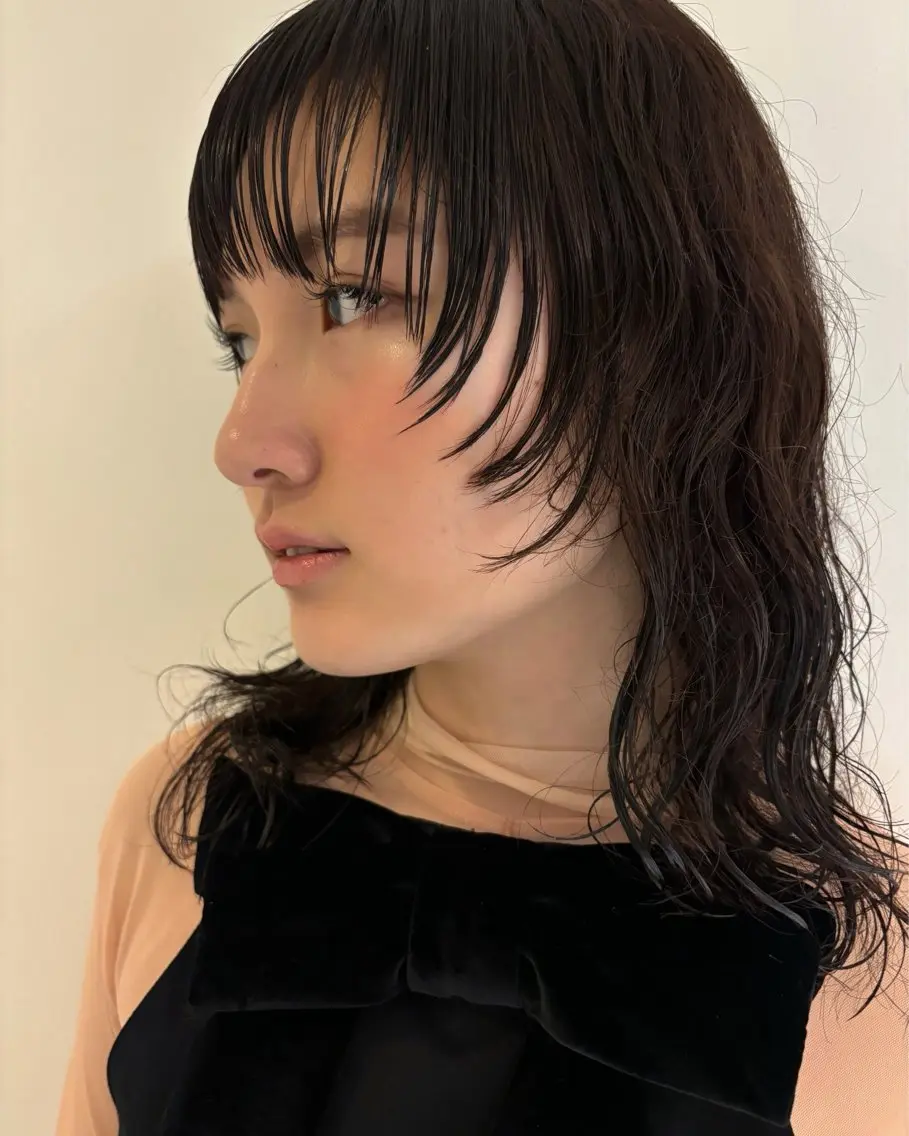 セミロング くせ毛 レイヤーカット ﾚｲﾔｰ🎶似合わせ パーマ🎀ナナコのヘアスタイル