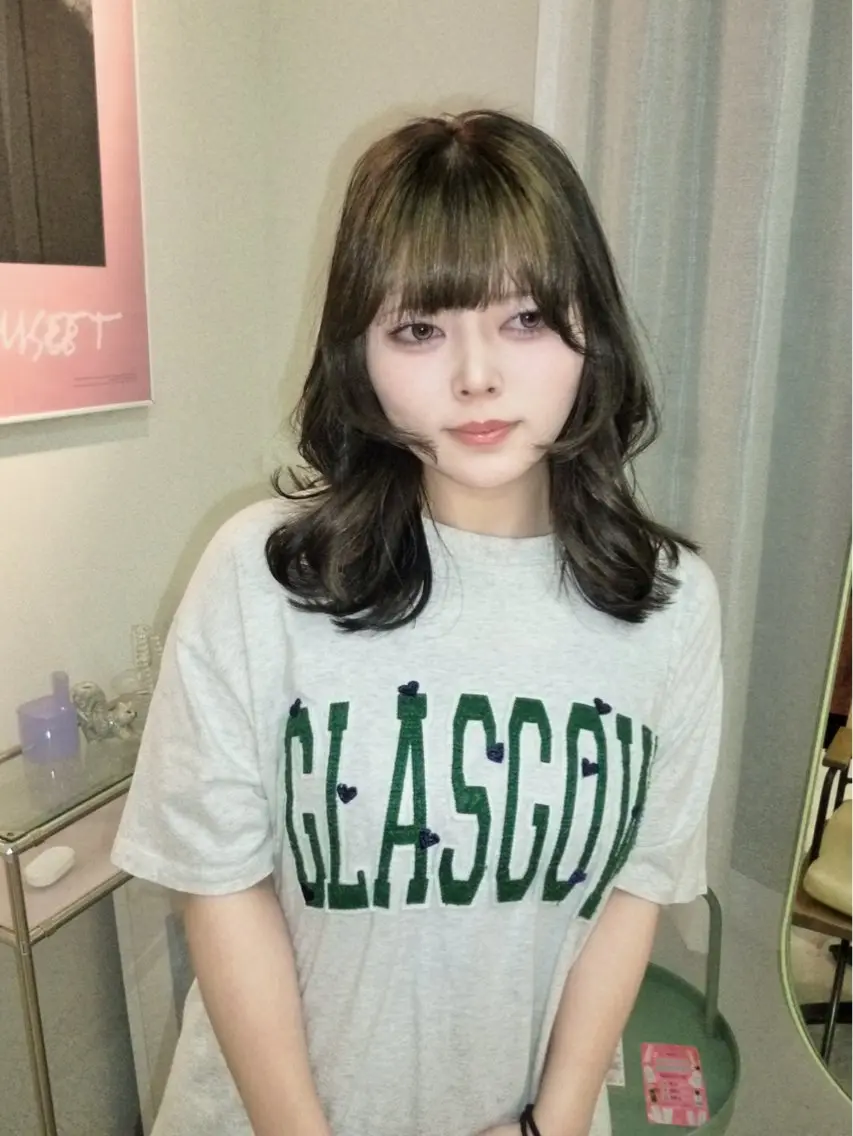 ミディアム ヘアカラー miteゆい カラーモデル募集のヘアスタイル