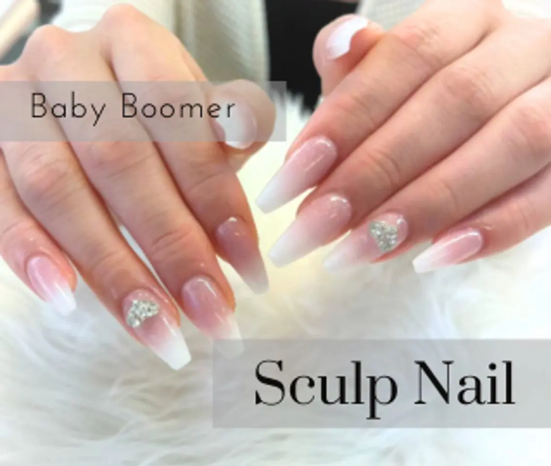 ネイル グラデーション スカルプネイル ストーンネイル ブライダルネイル Nail Salon Rayelのネイルデザイン