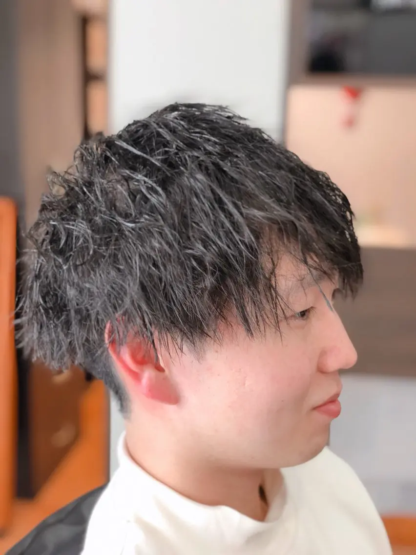 ショート パーマ メンズ マッシュ 早川 太貴のヘアスタイル