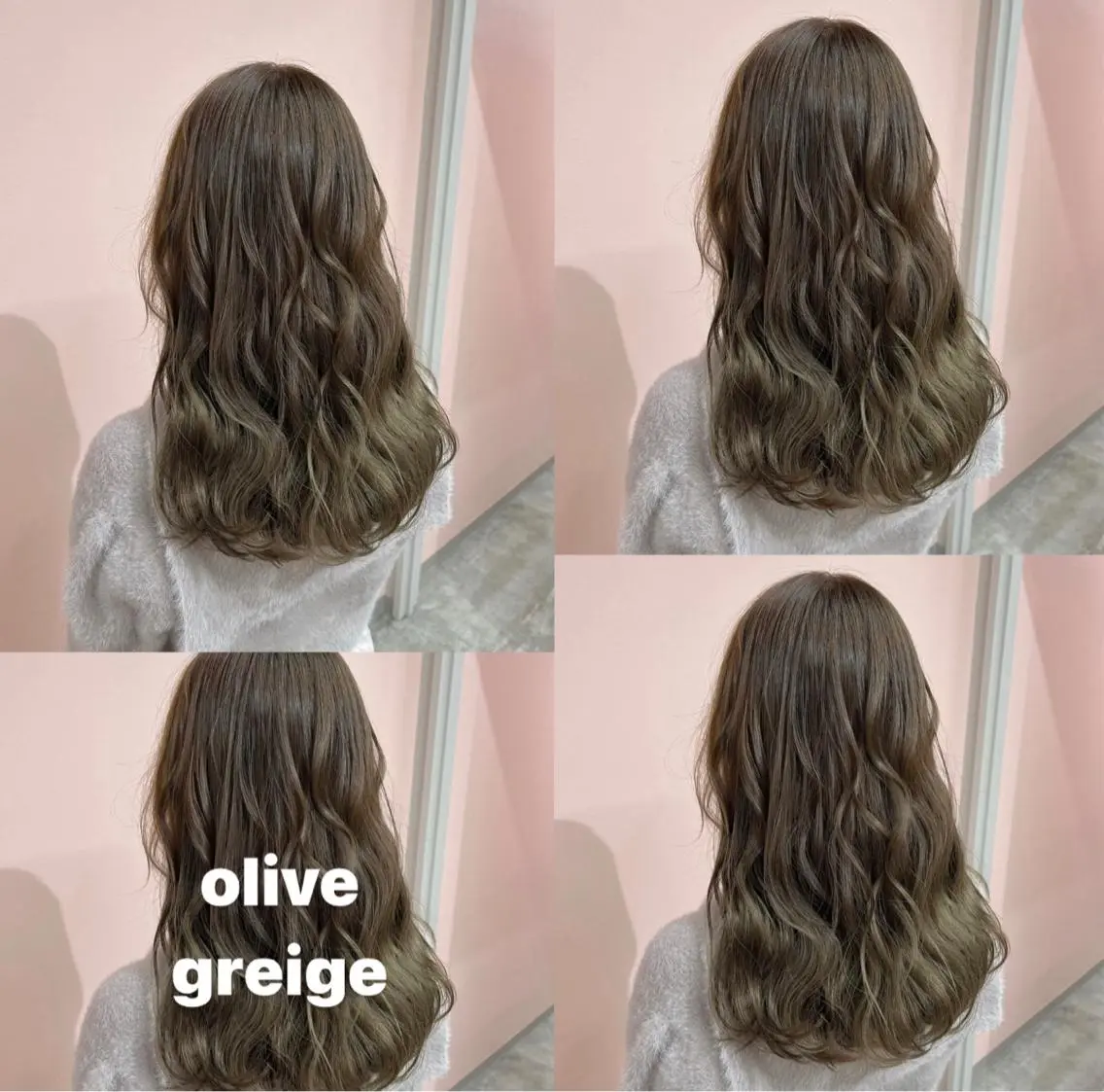 セミロング カラー グレージュ ラベンダーカラー オリーブグレージュ オリーブグレー ピンクカラー RIYA❤︎ Aujuaソムリエのヘアスタイル