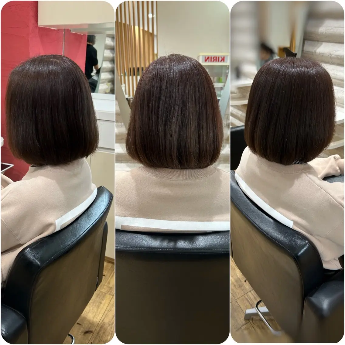 ミディアム カラー 髪質改善 カット ヘアカラー トリートメント KON｜ごまかさない 艶。酸熱×精密カットのヘアスタイル