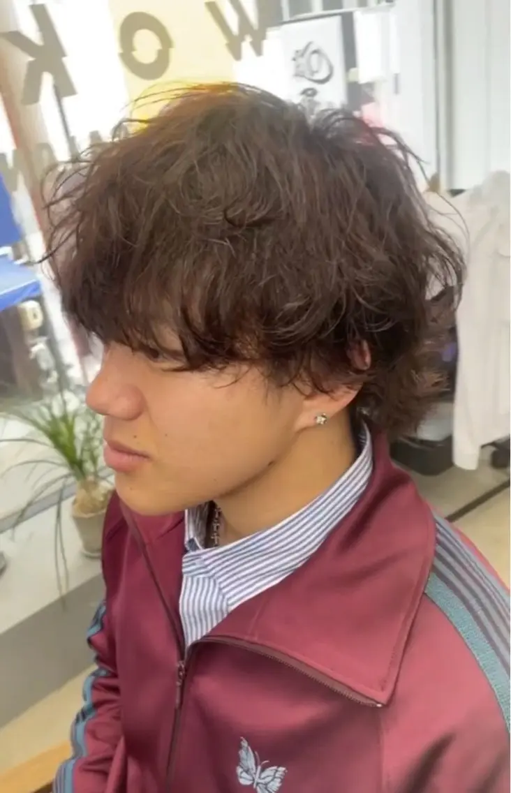 ミディアム パーマ メンズ メンズ専門サロン wokeのヘアスタイル