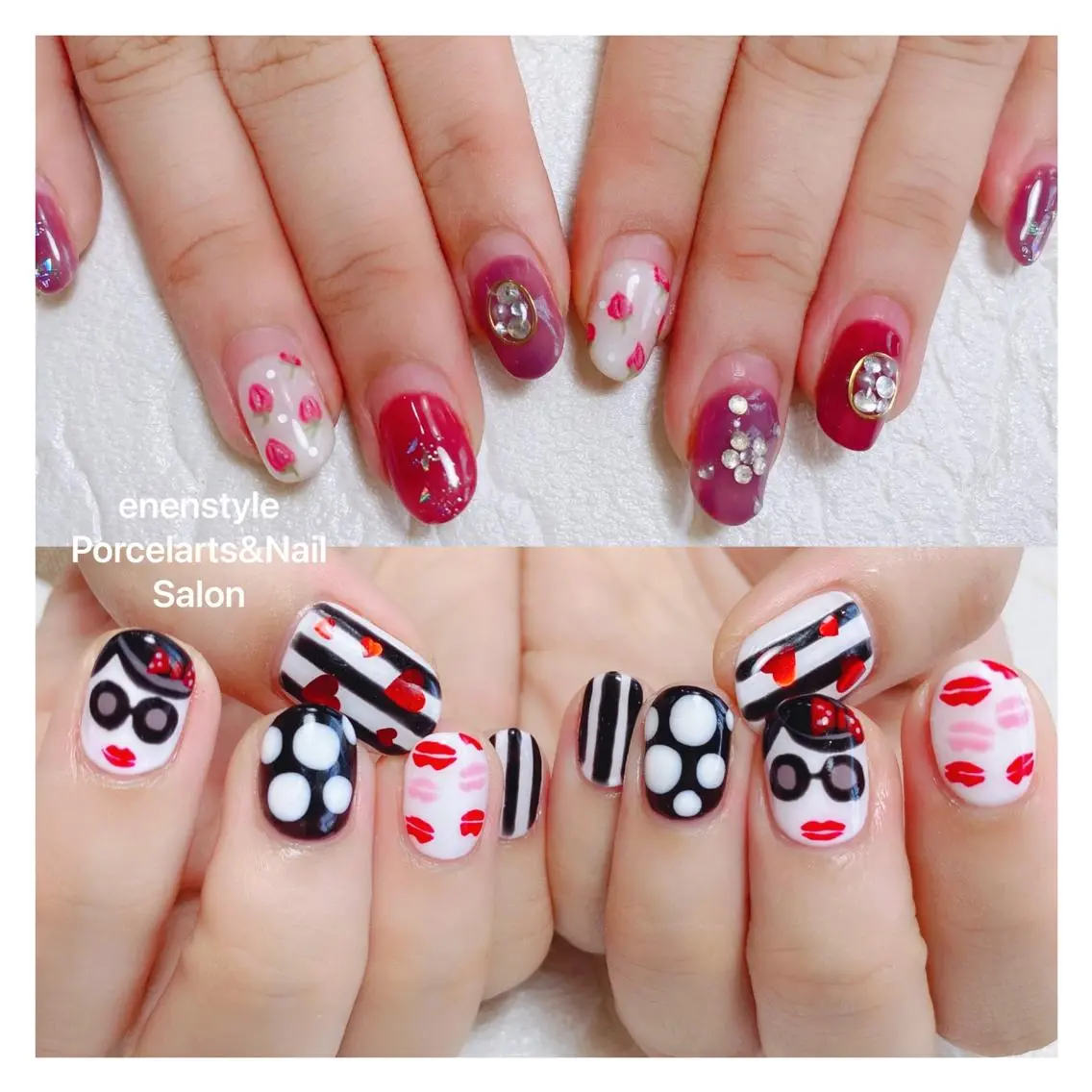 ミディアム ネイル ハンドネイル 🐾enen style 🐾のネイルデザイン