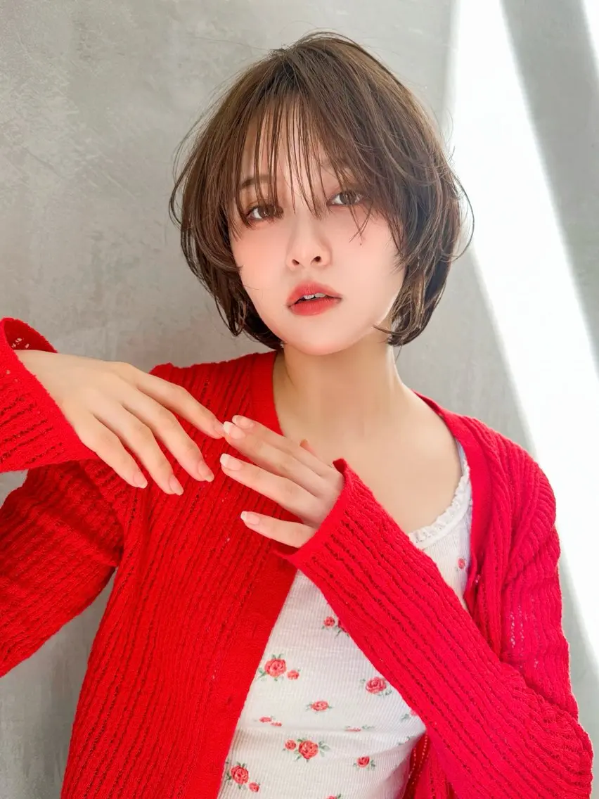 ショート カラー ボブ 韓国風ヘア 小顔カット カット ヘアカラー トリートメント ヘッドスパ taiga レイヤー /髪質改善/矯正🌈のヘアスタイル
