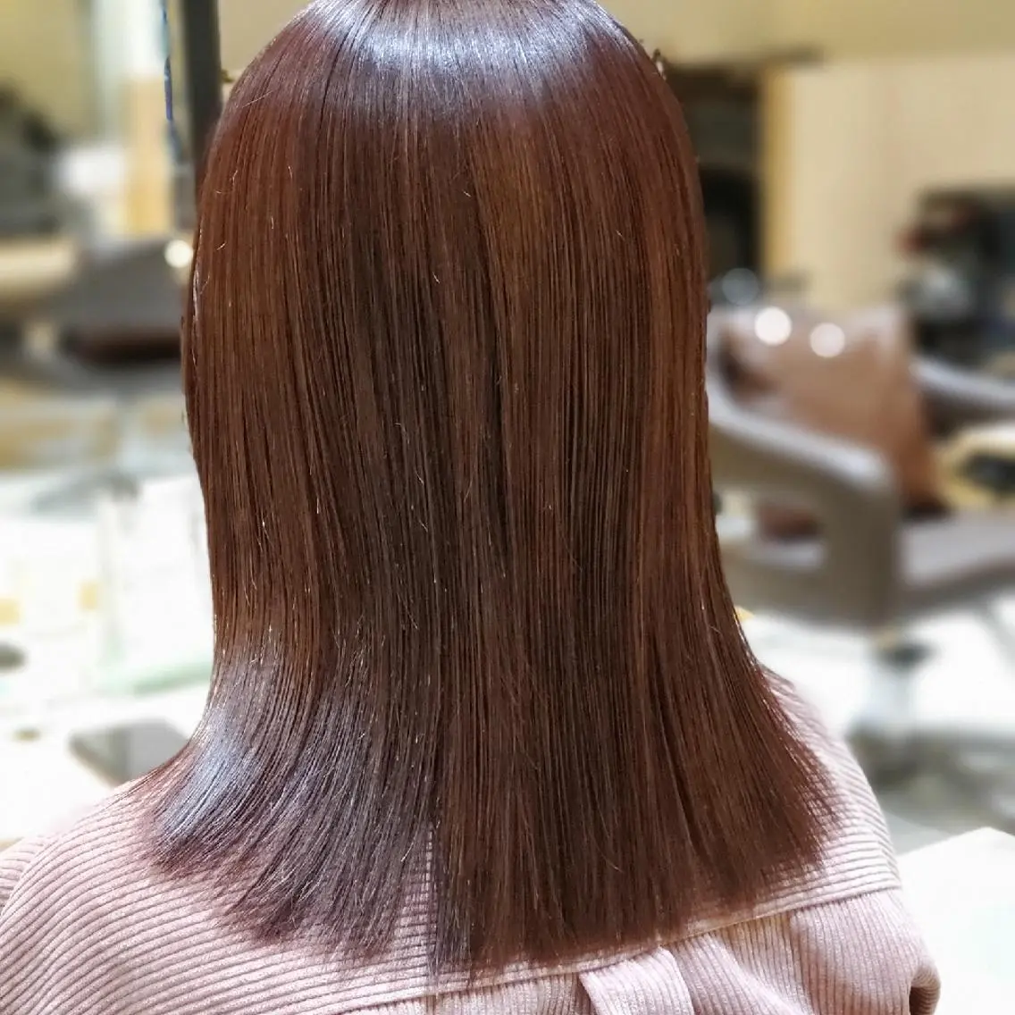 ミディアム カラー レッドカラー 岡本 尚樹のヘアスタイル