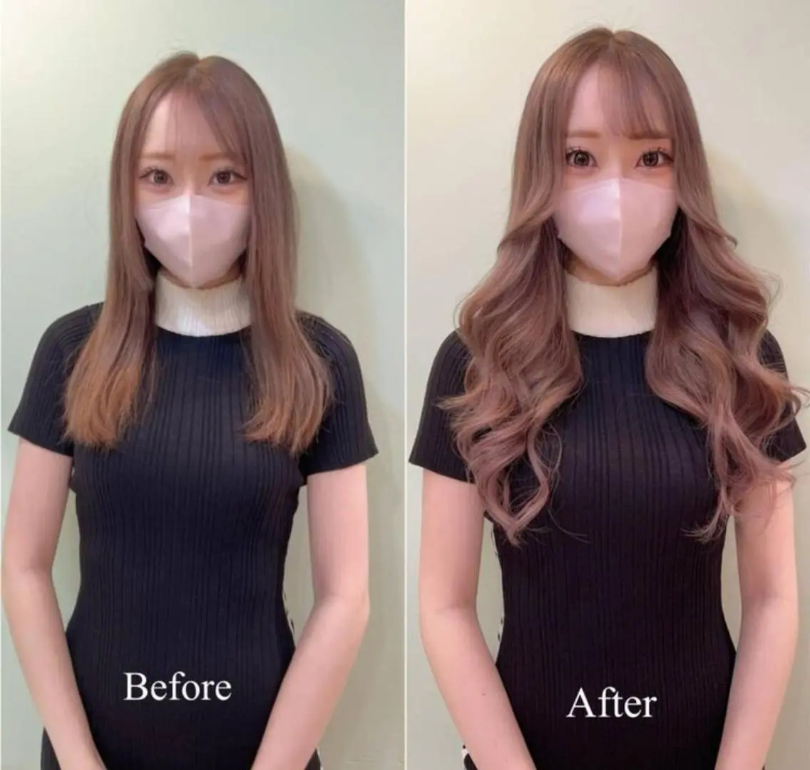 《学割》垢抜け確定♪馴染み重視プラチナシールエクステ60枚 (52cm)《韓国風》\12,000の写真