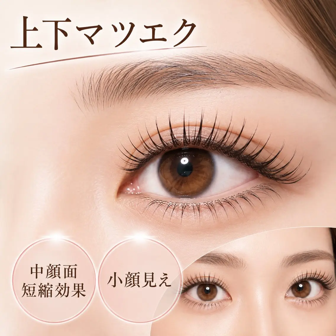 【ミニモ限定】小顔効果!上下マツエク(上100本&下20本) 通常10,700円→7,980円 ※付け替えオフ無料の写真