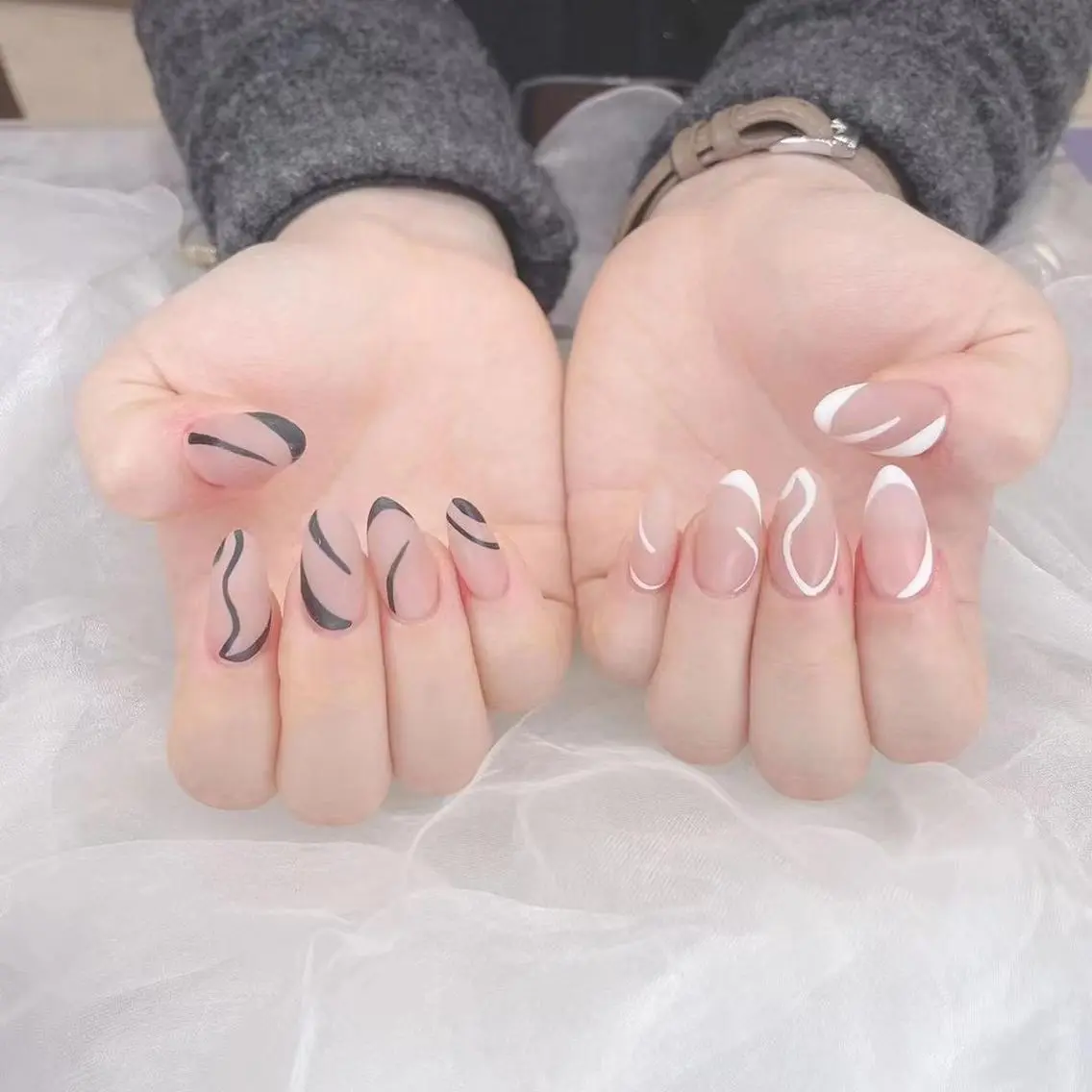 ネイル クリアネイル フレンチネイル マットネイル ピンク ホワイト Babarla Nailのネイルデザイン