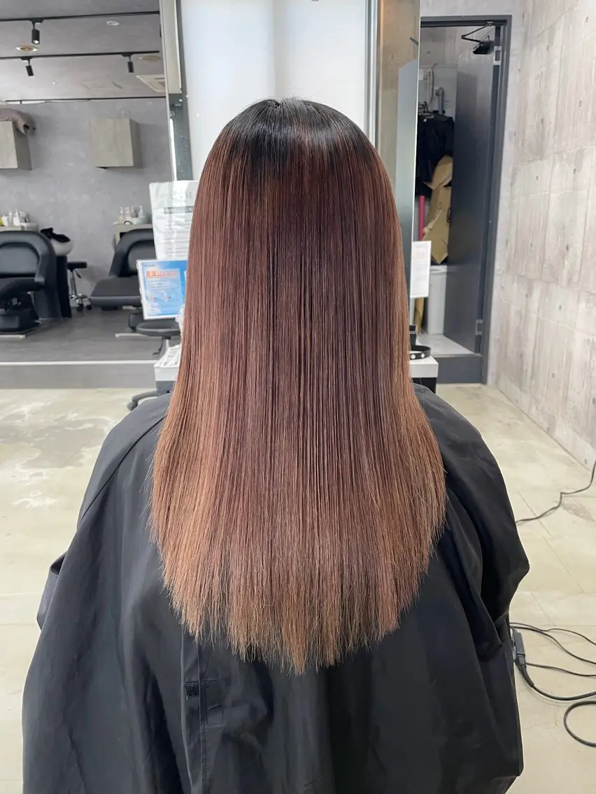 ロング パーマ 髪質改善 縮毛矯正 縮毛矯正 LUXBE LUCE ひなののヘアスタイル