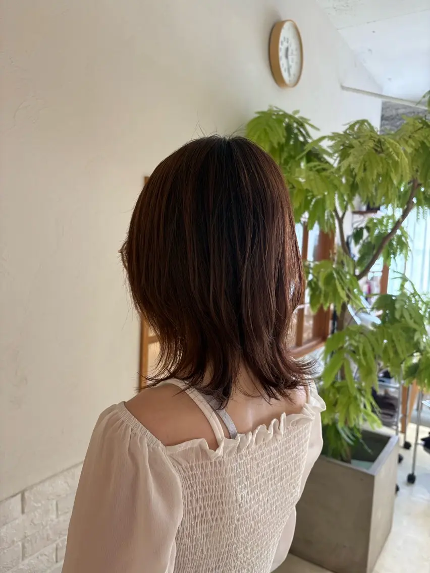 ミディアム ボブレイヤー ボブ レイヤーカット カット 大西 杏依のヘアスタイル