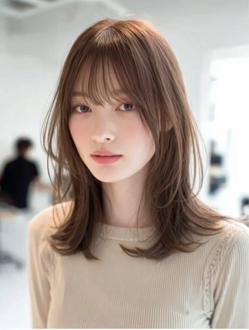 ロング 縮毛矯正 絶対綺麗な暖色カラー 🎯あります✨増渕✨のヘアスタイル
