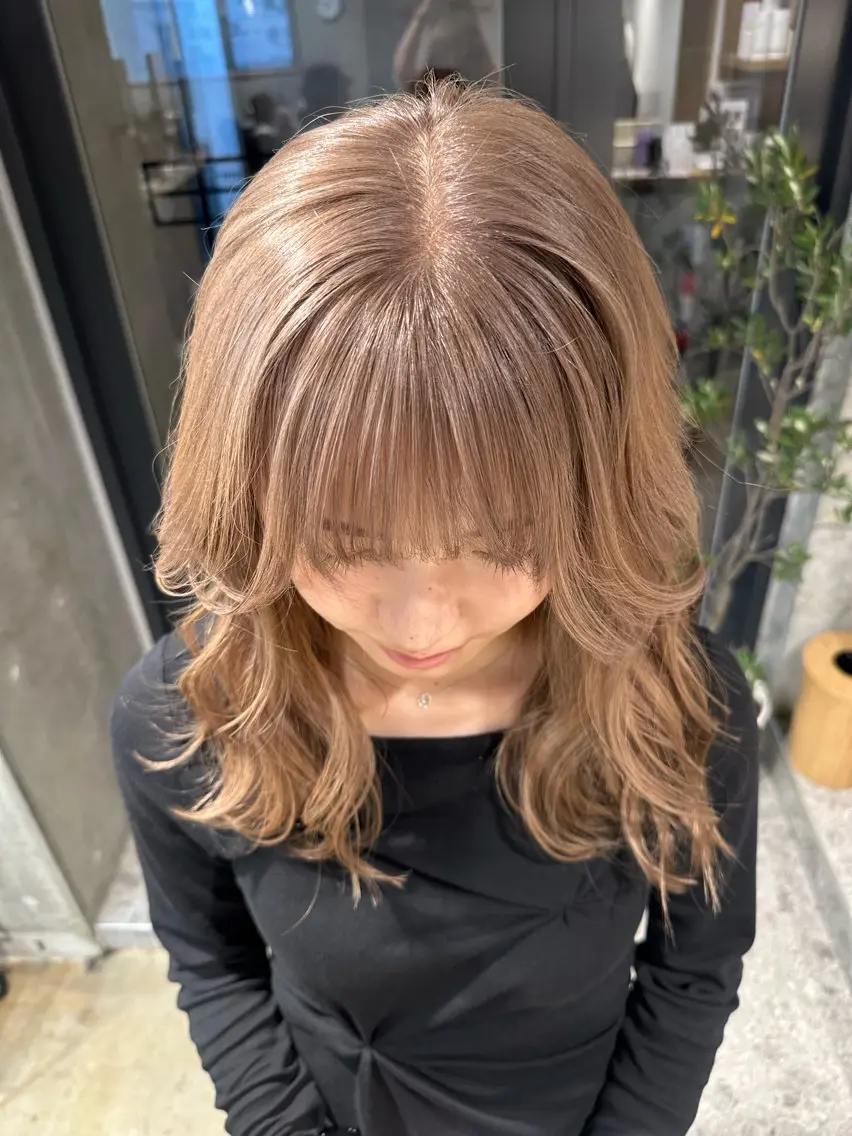 ミディアム ヘアカラー ︎🤎W color MIYU‎🤎のヘアスタイル