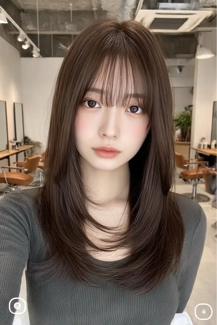 ロング カラー ヘアカラー 🍒モテ暖色カラー × うる艶✧ ゆなのヘアスタイル