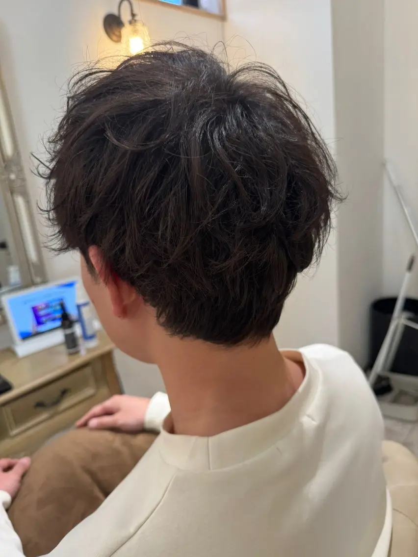 メンズ カット パーマ トリートメント 仲井 康己のヘアスタイル