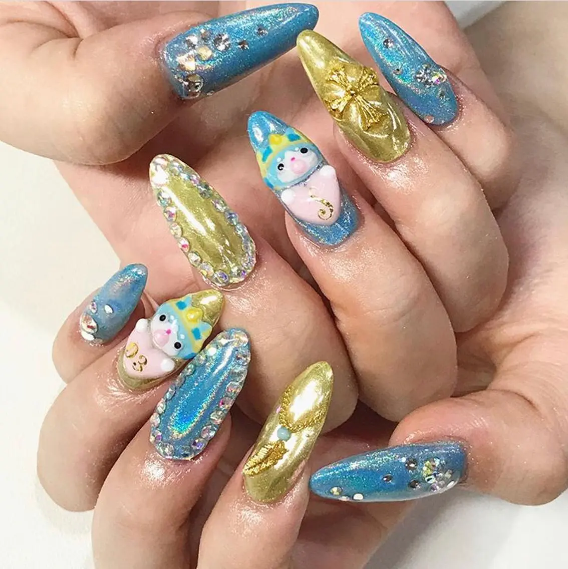 ネイル 渋谷／チップ長さ出し 👑アプレgel-xのネイルデザイン