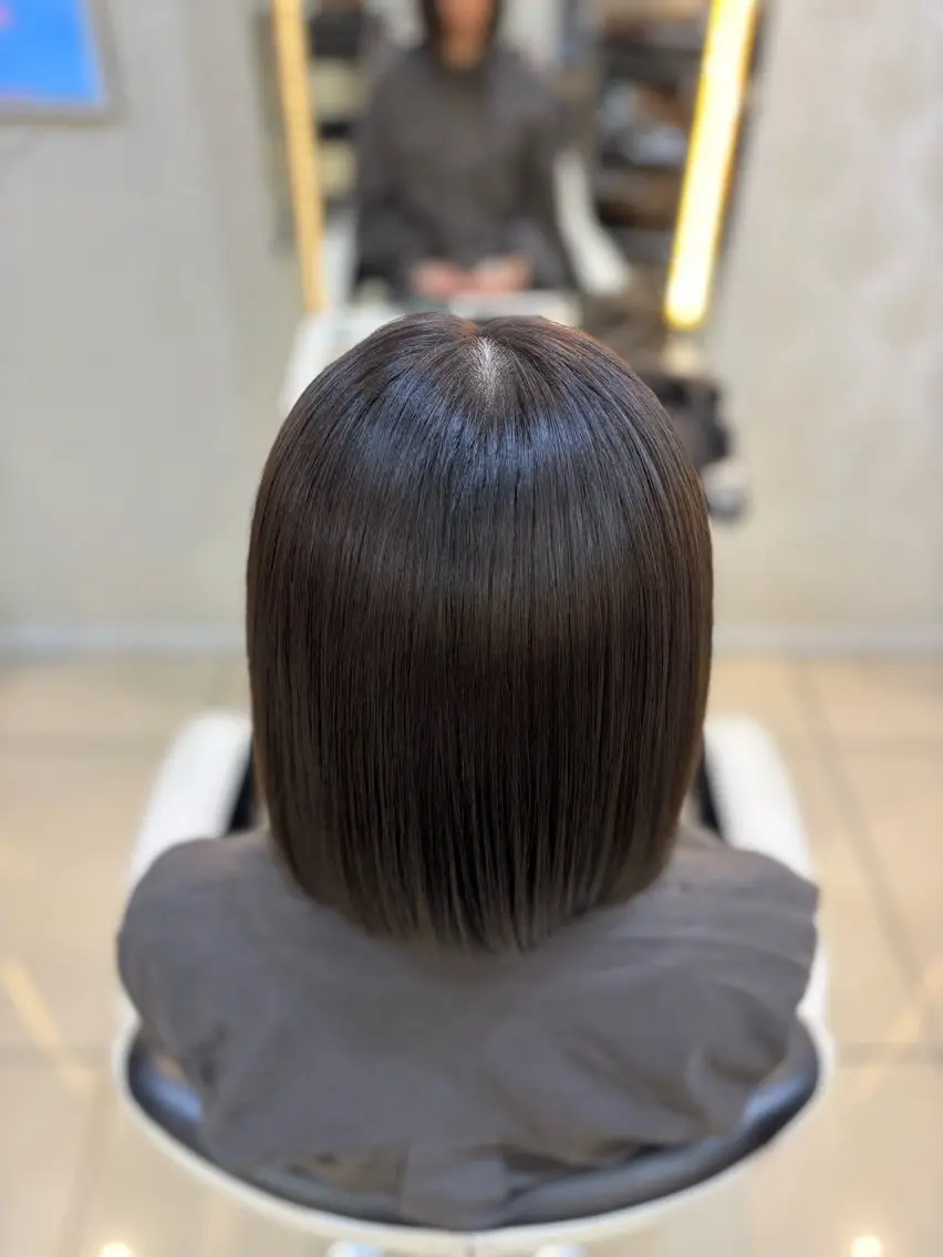 ミディアム カラー アッシュ はらだ すずのヘアスタイル