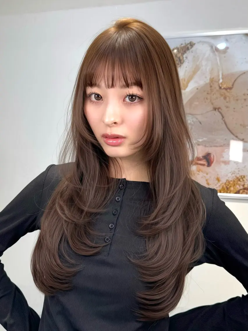 ロング カラー ヘアアレンジ カット ヘアカラー トリートメント 韓国レイヤーカット/ 髪質改善/郷家拓斗のヘアスタイル