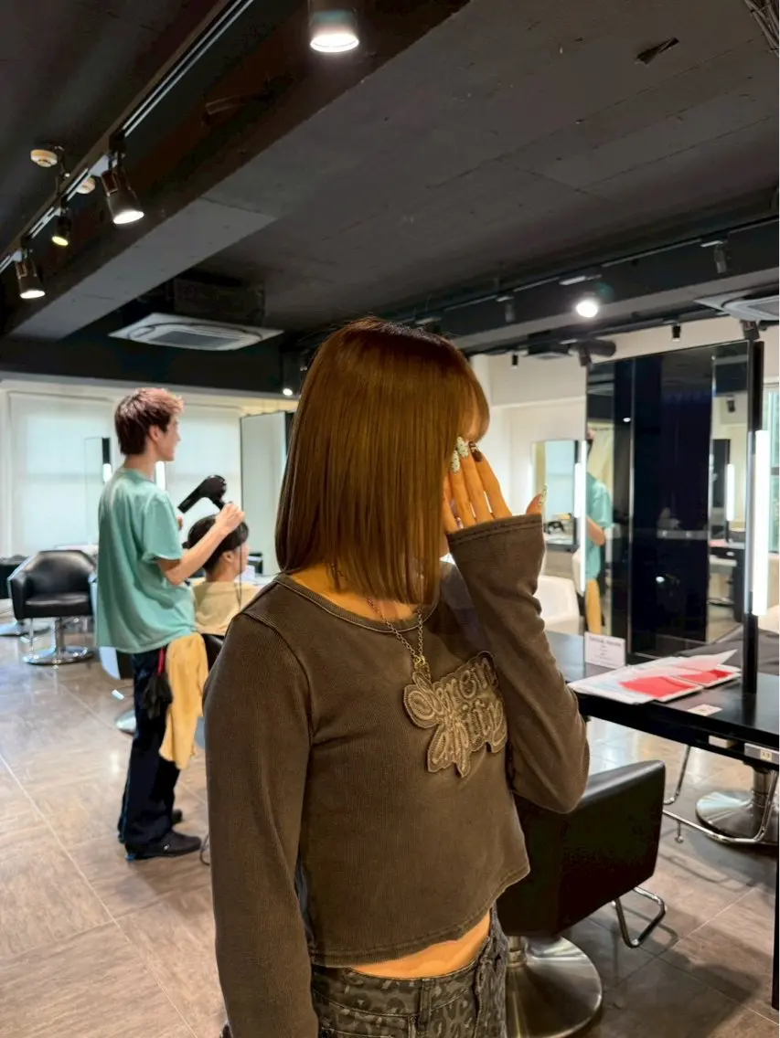 ミディアム カラー ヘアカラー 中川 蓮のヘアスタイル