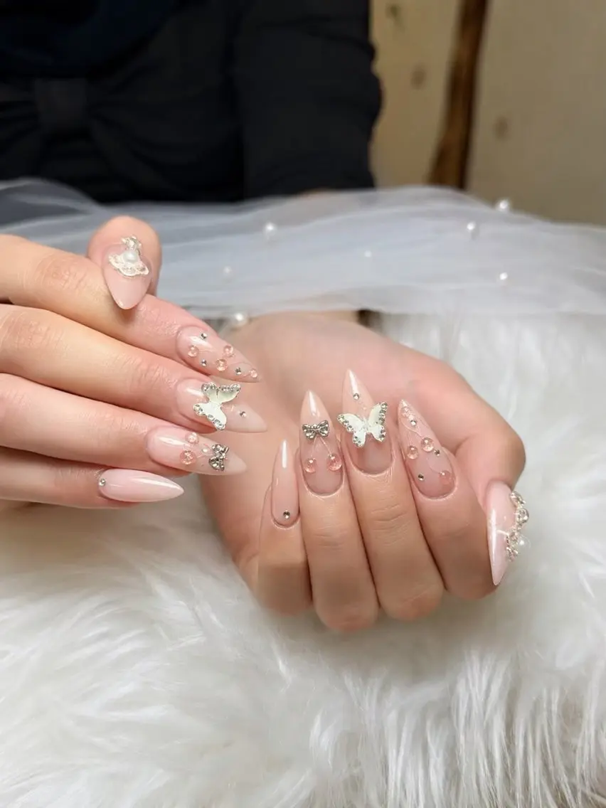 ネイル チークネイル 長さ出し フットネイル 韓国ネイル マグネットネイル ハンドネイル ハンドケア AN NAIL 高田馬場_HOAのネイルデザイン