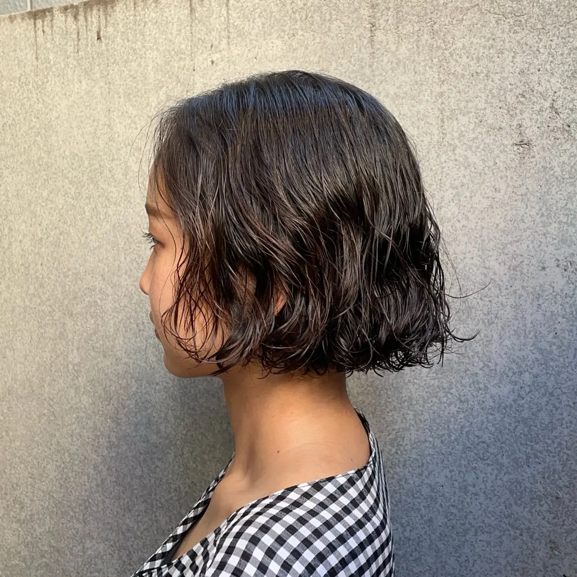 ショート パーマ カット パーマ レイヤー/透けカラー アレンジ/篠崎渚彩のヘアスタイル