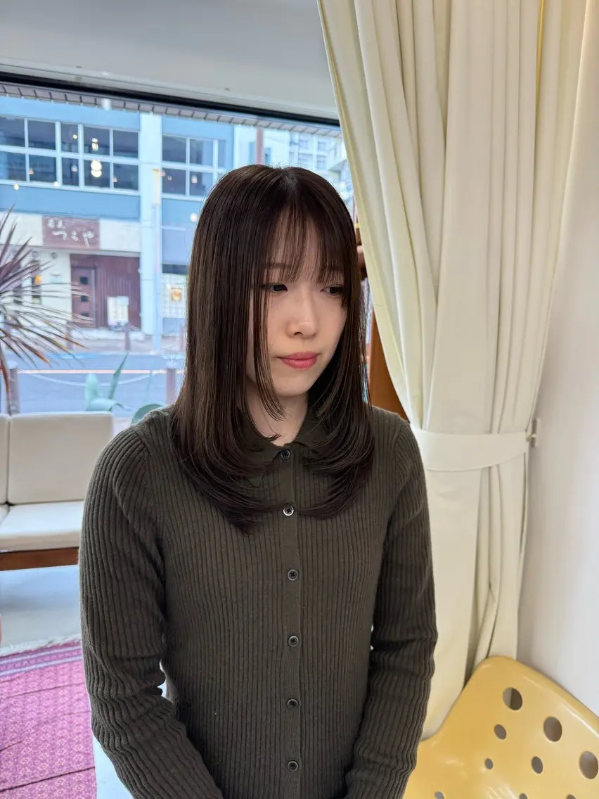 セミロング カラー カット ヘアカラー トリートメント 透明感カラー/垢抜け /レイヤー/mamiのヘアスタイル
