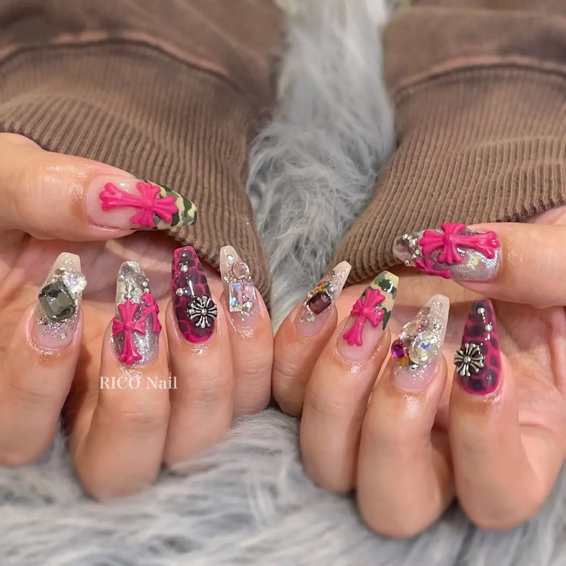 ネイル ラメ(グリッター) ハンドネイル RICO Nail パーツつけ放題🌈のネイルデザイン