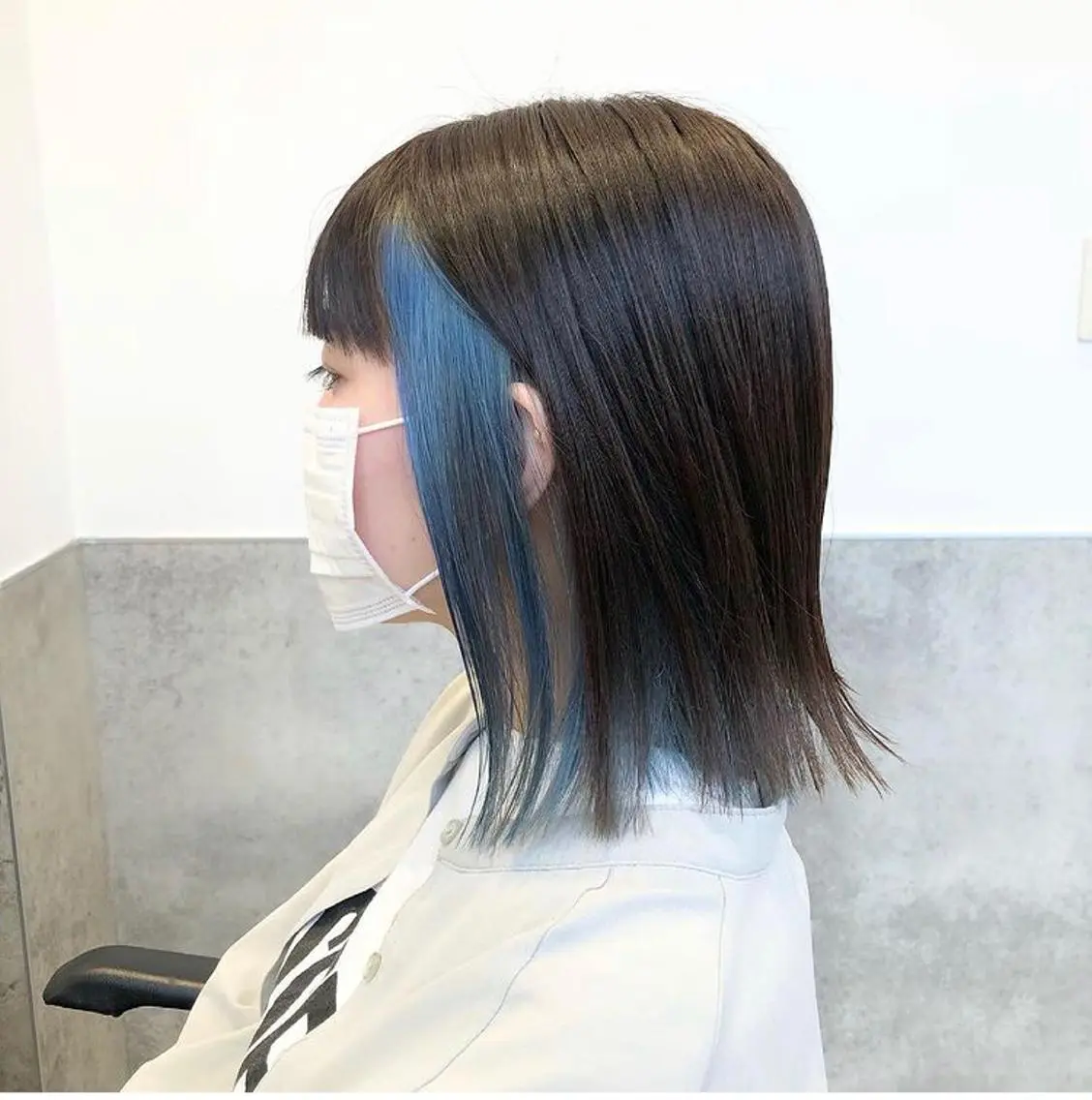 ミディアム カラー パーマ ヘアアレンジ メンズ キッズ 切りっぱなしボブ メンズインナーカラー アッシュ インナーカラー ボブ カット ヘアカラー stylist 🌸 kana.のヘアスタイル