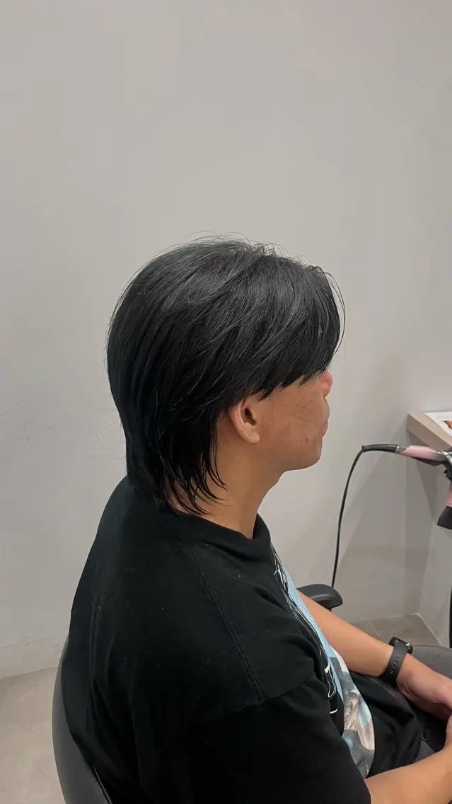 ミディアム ウルフカット 橋本 保奈美のヘアスタイル
