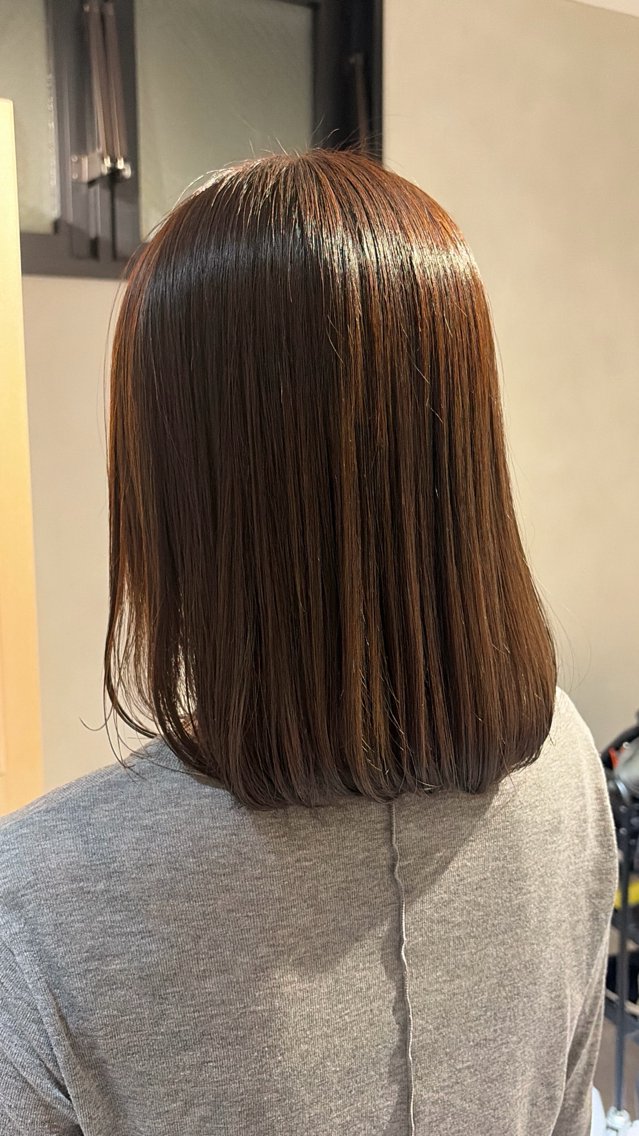 ミディアム ヘアカラー 大川 七夏のヘアスタイル