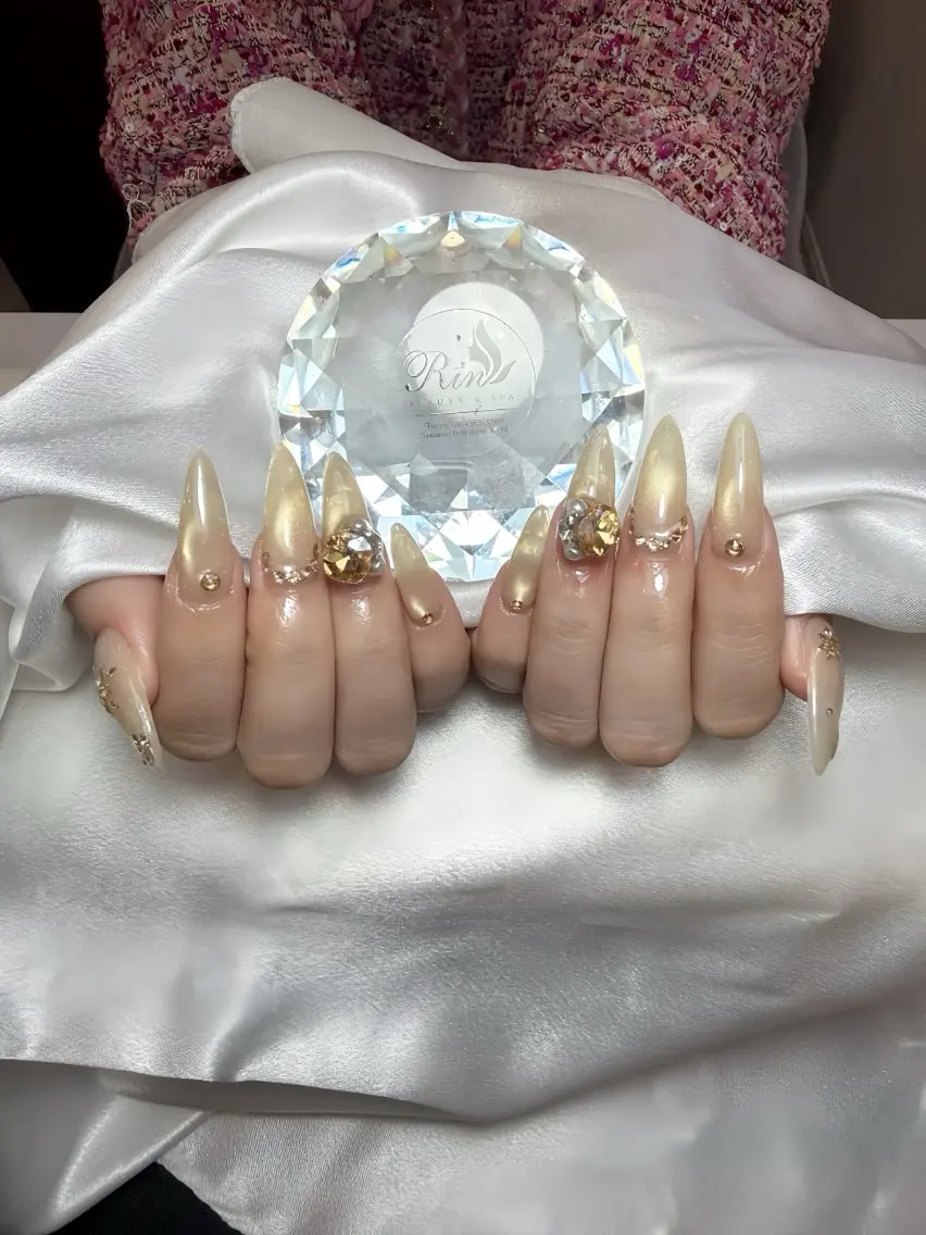 ネイル アートネイル チークネイル ジェルネイル ロングネイル マグネットネイル ハンドネイル Rin Nail 新大久保店のネイルデザイン