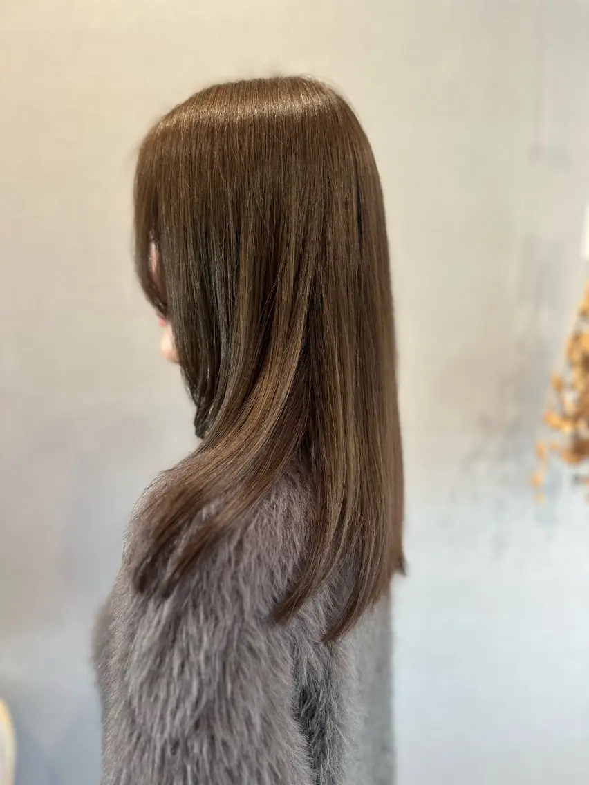 セミロング カラー カット ヘアカラー トリートメント K Harukaのヘアスタイル