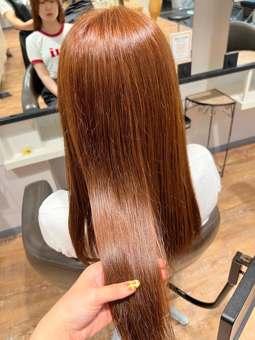 ロング オレンジブラウン ヘアカラー インナーカラー♡ Nanakoのヘアスタイル