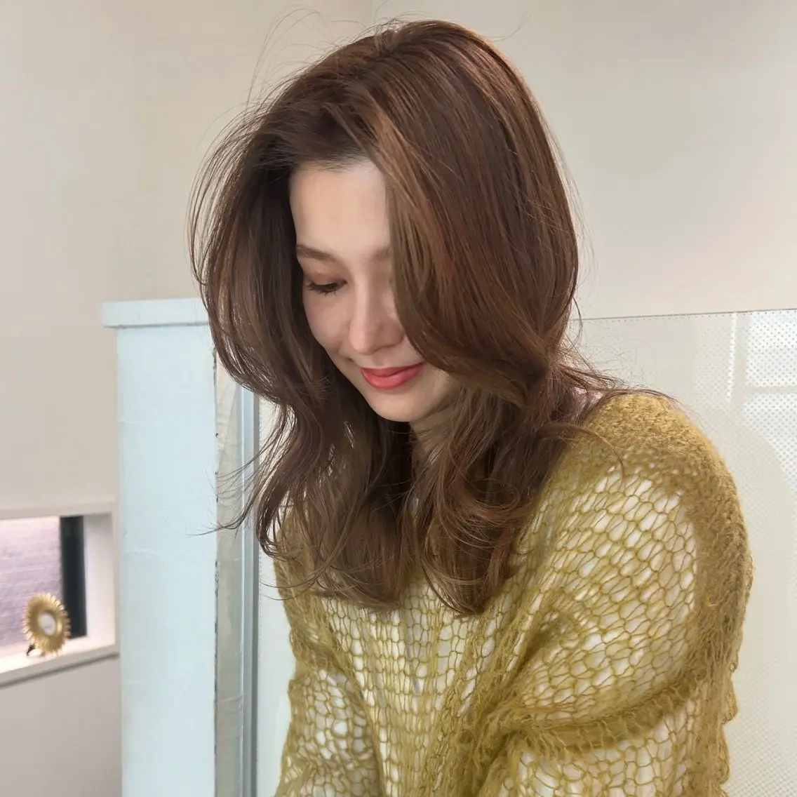 セミロング カラー パーマ カット ヘアカラー パーマ トリートメント ヘッドスパ オリーブ/みづき /ボブパーマ🤍のヘアスタイル