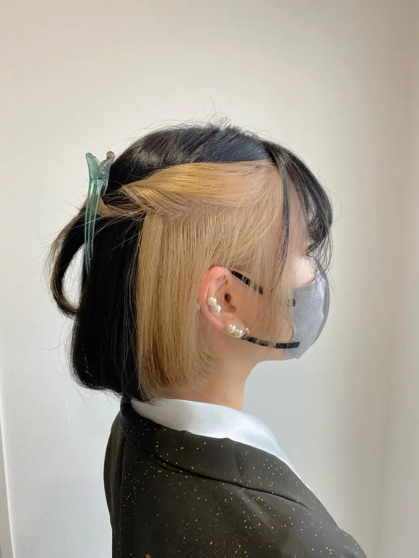 カラー デザインカラー ダブルカラー インナーカラー マルヤマ ナナのヘアスタイル