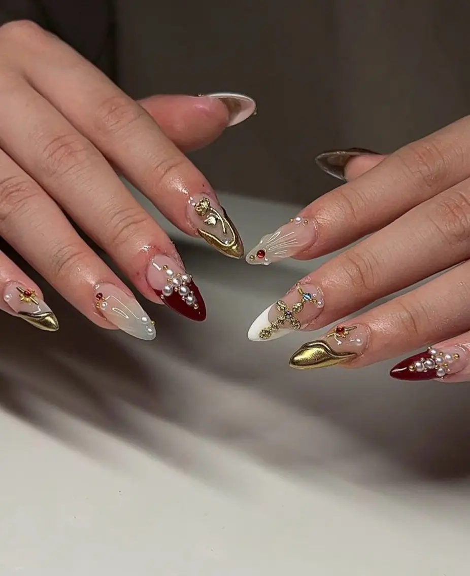 ネイル フレンチネイル ジェルネイル 韓国ネイル マグネットネイル マグネットフレンチ akina nailsのネイルデザイン