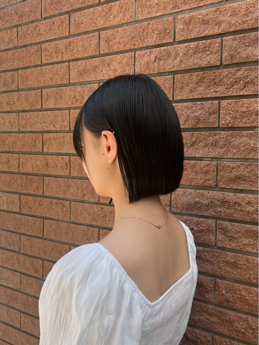 ショート ボブ 髪質改善 縮毛矯正 神戸ボブ✂️ ioe三宮/田 伸佳のヘアスタイル