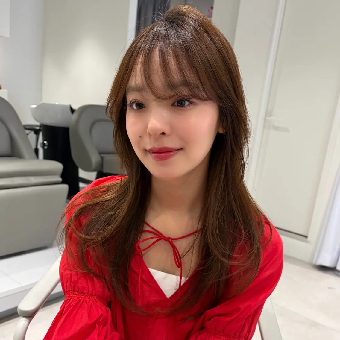セミロング レイヤー♡ 石川優奈のヘアスタイル