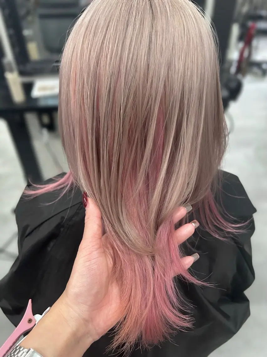 ロング ヘアカラー ハイトーン髪質改善 🫧大阪/kanonのヘアスタイル