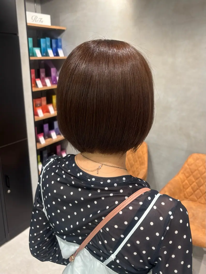 ショート カラー ブラウンカラー 透明感カラー ヘアカラー 🤍艶モテカラー♡ ブラウン🤍Rimiのヘアスタイル