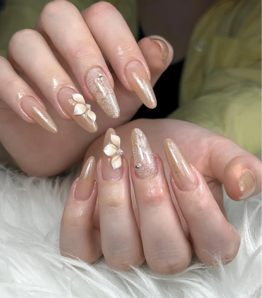 ネイル アートネイル ボルドー フレンチネイル ジェルネイル 氷ネイル・うるうるネイル ハンドネイル Yuki Nailsalonのネイルデザイン