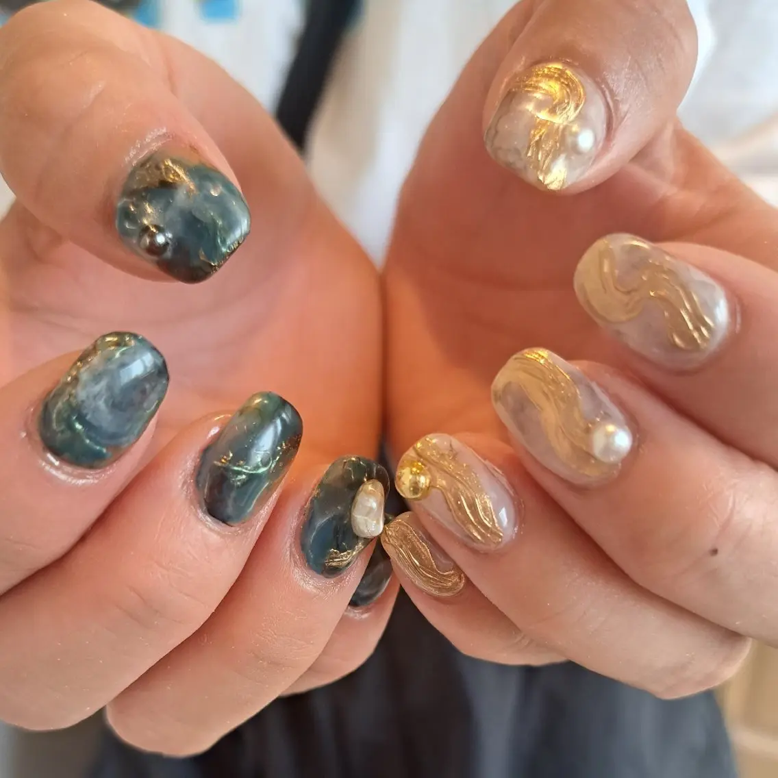 ネイル アートネイル ジェルネイル ミラーネイル 持ち込み ニュアンスネイル ハンドネイル Nail mood デザイン持ち込みokのネイルデザイン