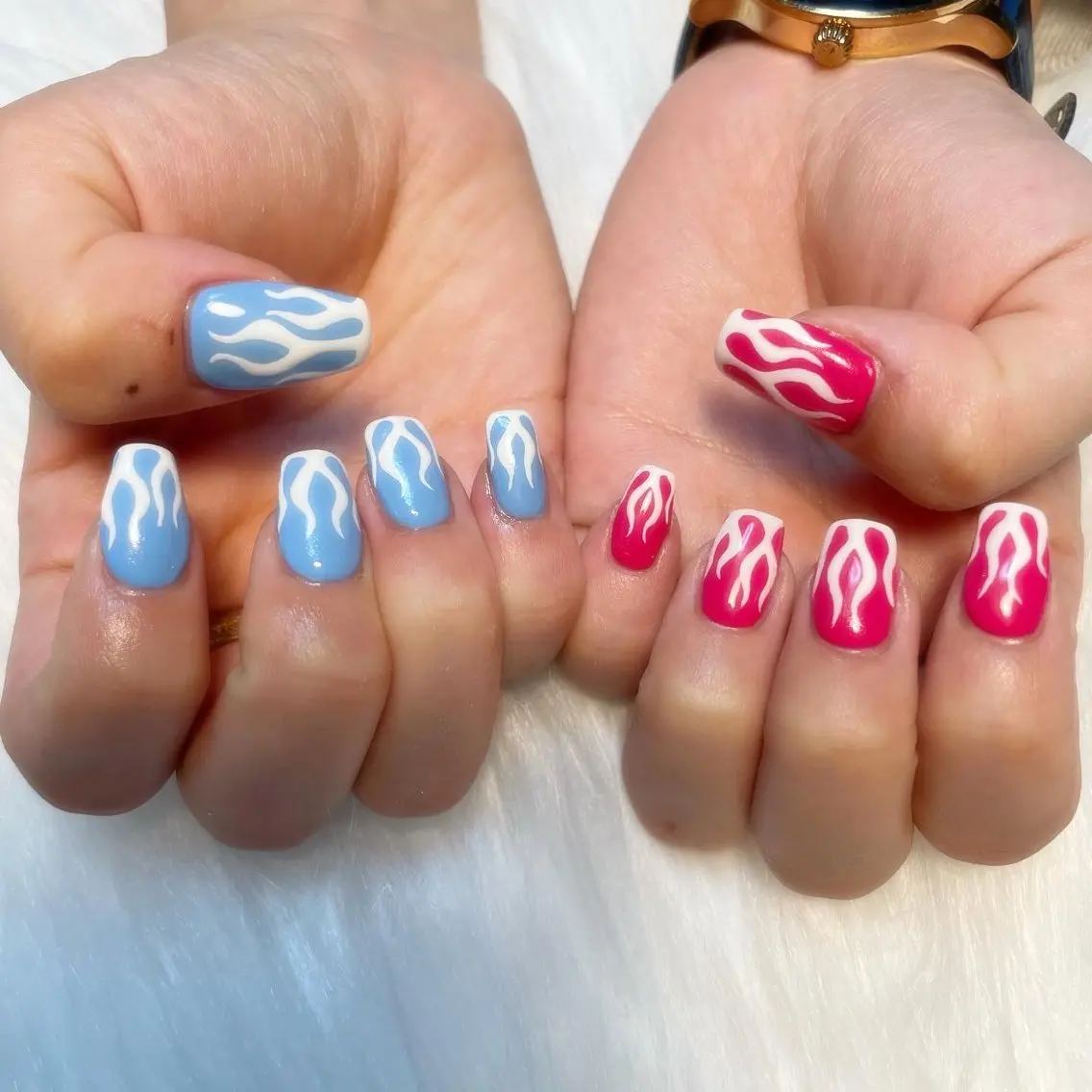 ネイル ハンドネイル ゴテゴテ💙ワンホン リオナのネイルデザイン